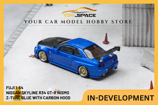 [FUJI] 1:64 Nissan Skyline R34 GT-R Nismo Z-Tune Blue With Carbon Hood