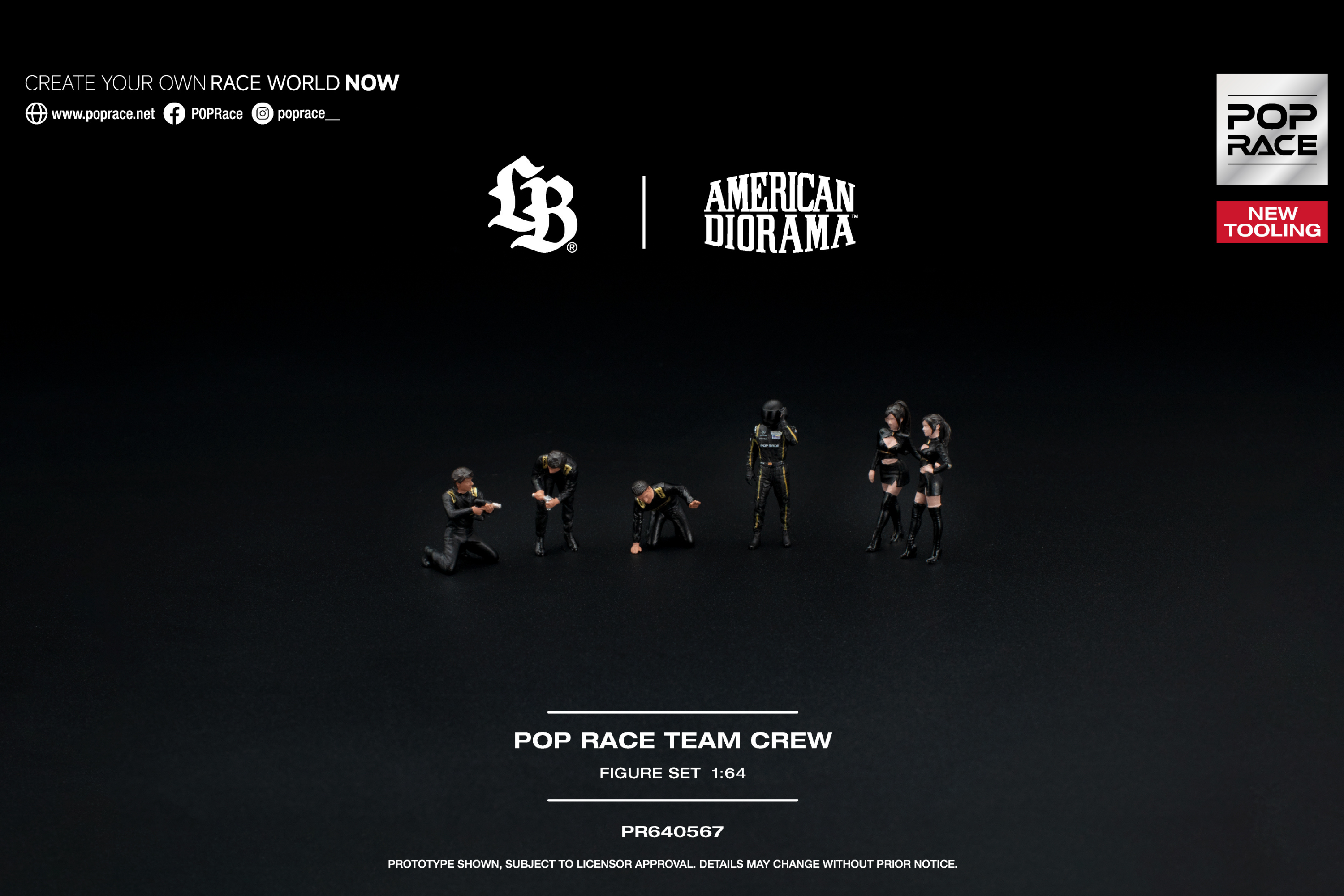 [POP RACE] 1:64 Pop Race Team Crew (6 Figures)
