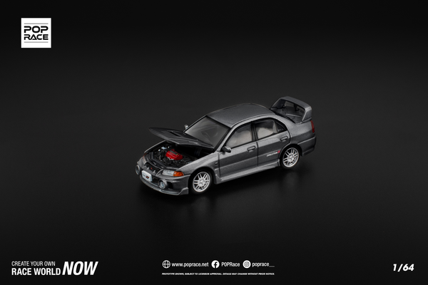 [POP RACE] 1:64 Mitsubishi Lancer Evolution IV Dark Grey