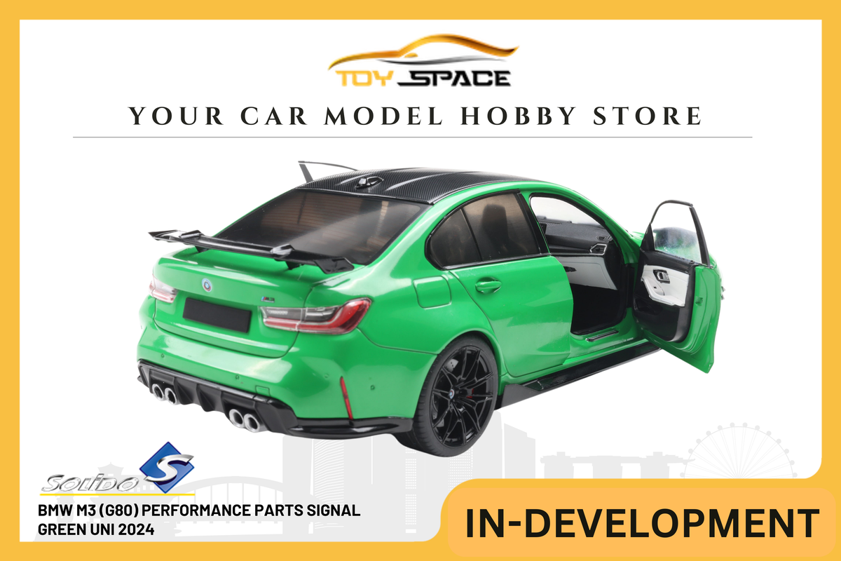 [SOLIDO] 1:18 BMW M3 (G80) Performance Parts Signal Green Uni 2024 - Toy Space Diecast Online Store Singapore