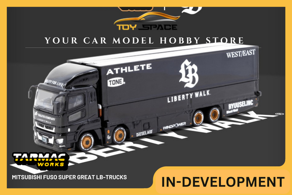 [TARMAC WORKS] 1:64 Mitsubishi Fuso Super Great LB-Trucks Black - TRUCK64