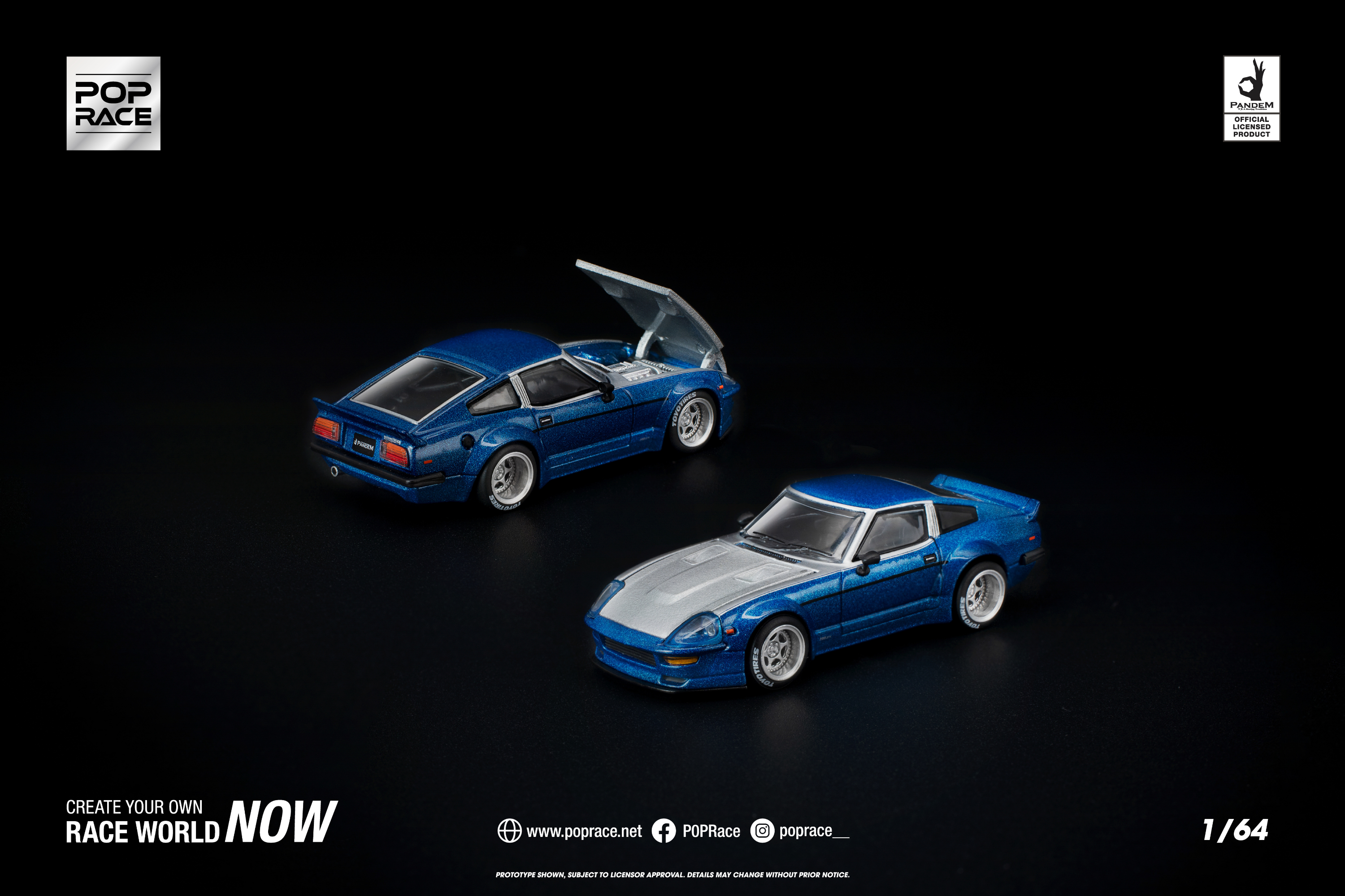 [POP RACE] 1:64 PANDEM 280ZX Blue