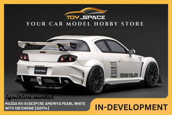 [IGNITION MODEL] 1:18 Mazda RX-8 (SE3P) RE Amemiya Pearl White With 13B Engine [IG3174]