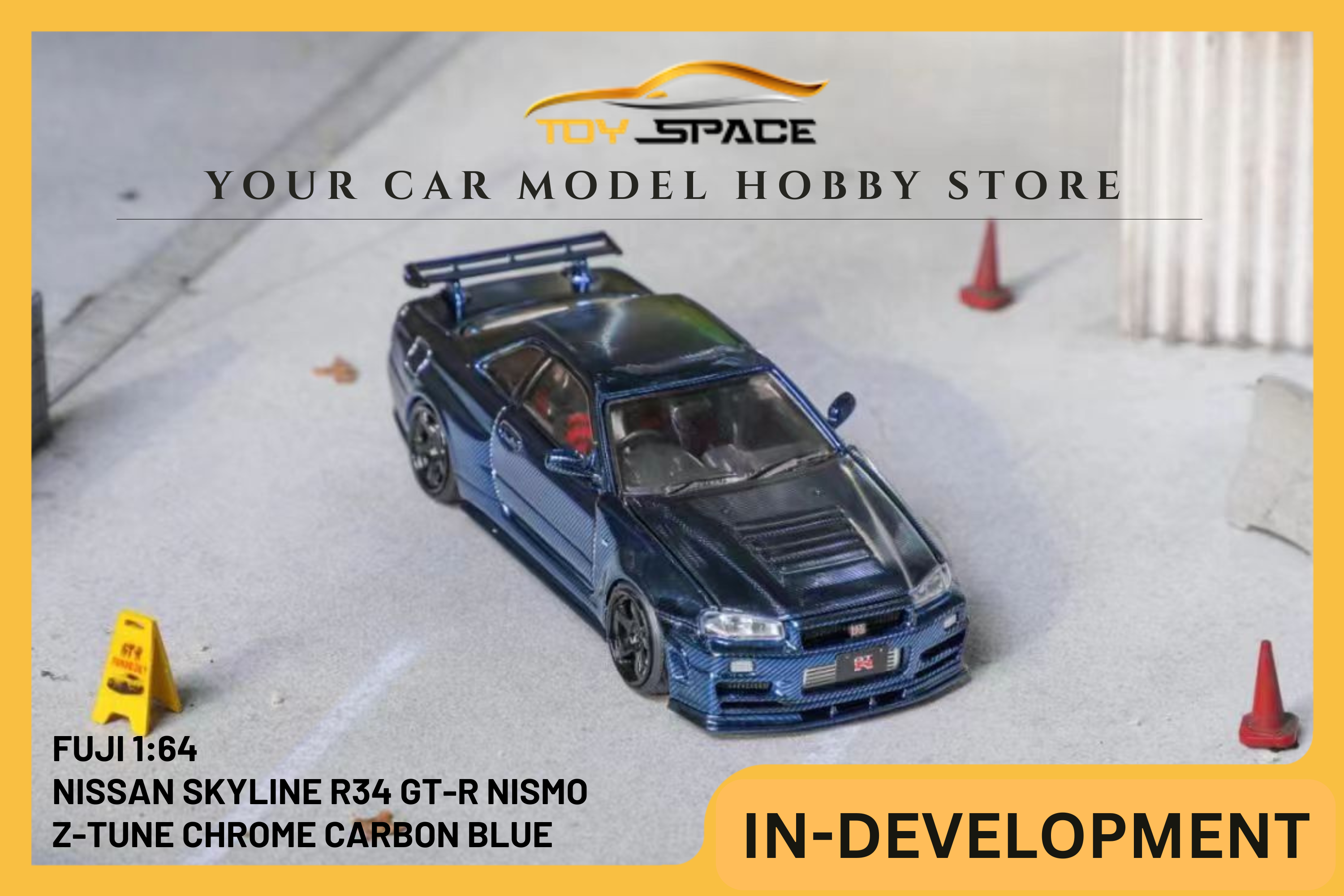 [FUJI] 1:64 Nissan Skyline R34 GT-R Nismo Z-Tune Chrome Carbon Blue