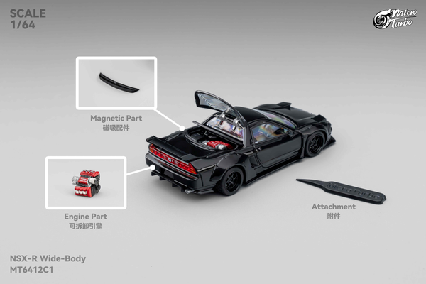 [MICRO TURBO] 1:64 NSX-R Widebody Metallic Black
