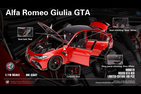 [MOTORHELIX] 1:18 Alfa Romeo Giulia GTA Rosso GTA Red
