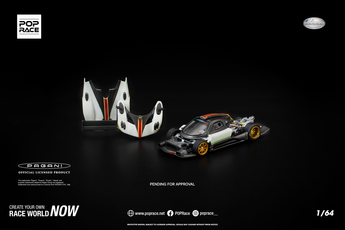 [POP RACE] 1:64 Pagani Zonda R White - Toy Space Diecast Online Store Singapore