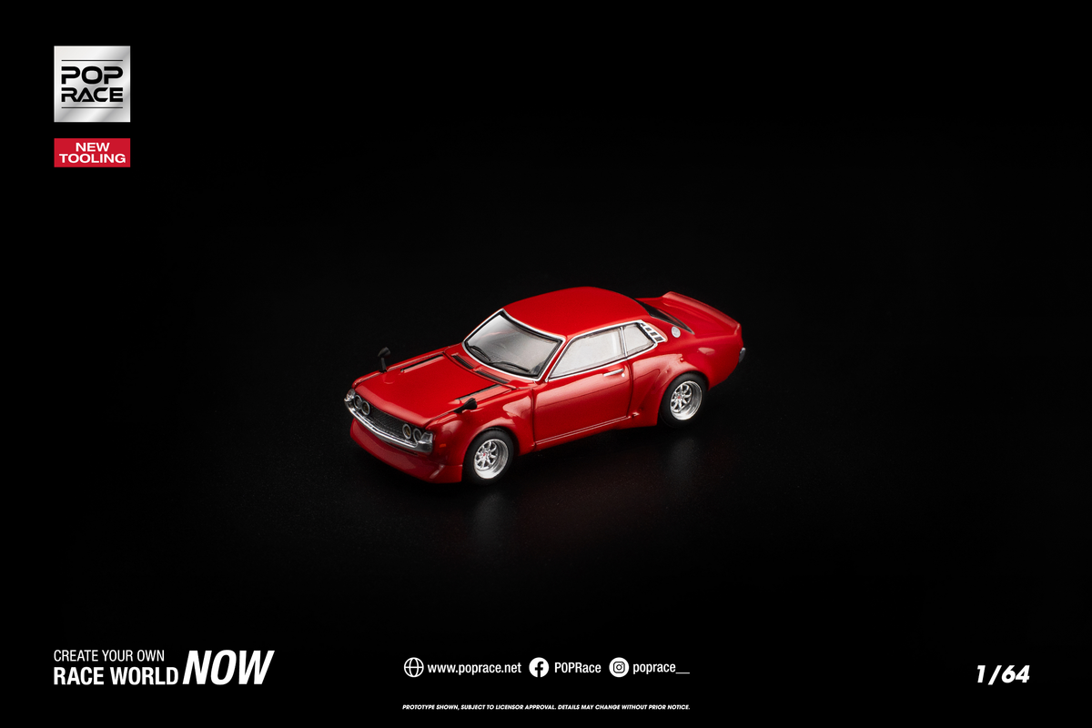 [POP RACE] 1:64 TA22 Celica Red - Toy Space Diecast Online Store Singapore