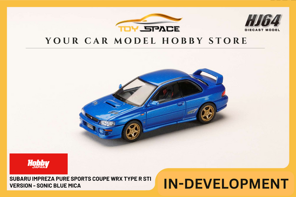 [HOBBY JAPAN] 1:64 Subaru Impreza Pure Sports Coupe WRX Type R STI Version - Sonic Blue Mica