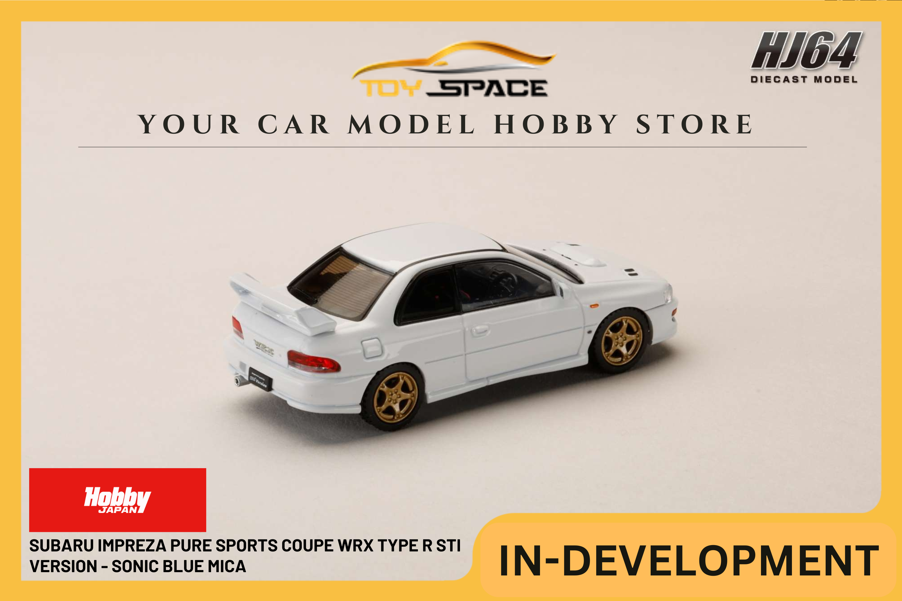 [HOBBY JAPAN] 1:64 Subaru Impreza Pure Sports Coupe WRX Type R STI Version VWR Type Front Bumper - Pure White