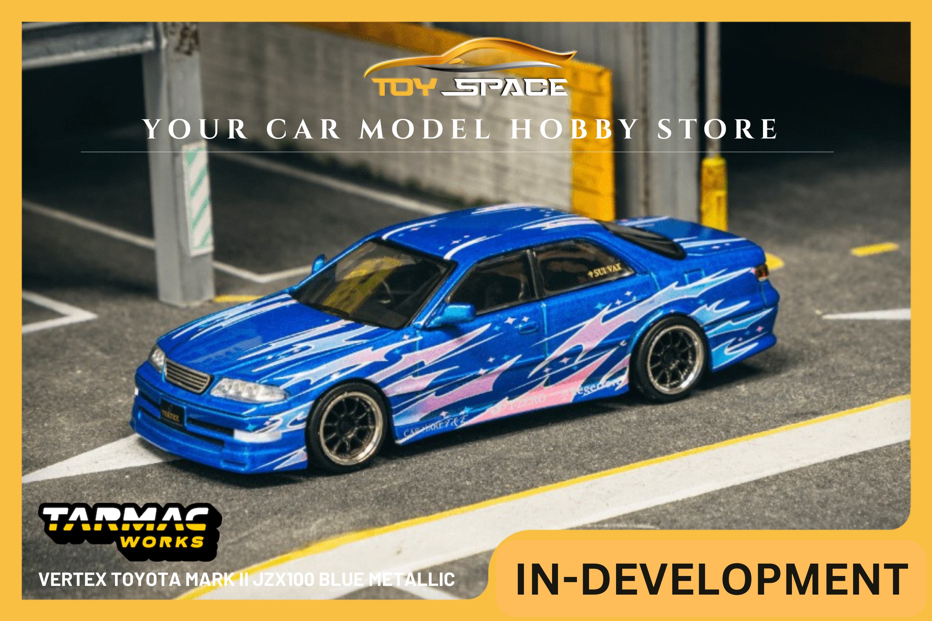 [TARMAC WORKS] 1:64 VERTEX Toyota Mark II JZX100 Blue Metallic - GLOBAL64