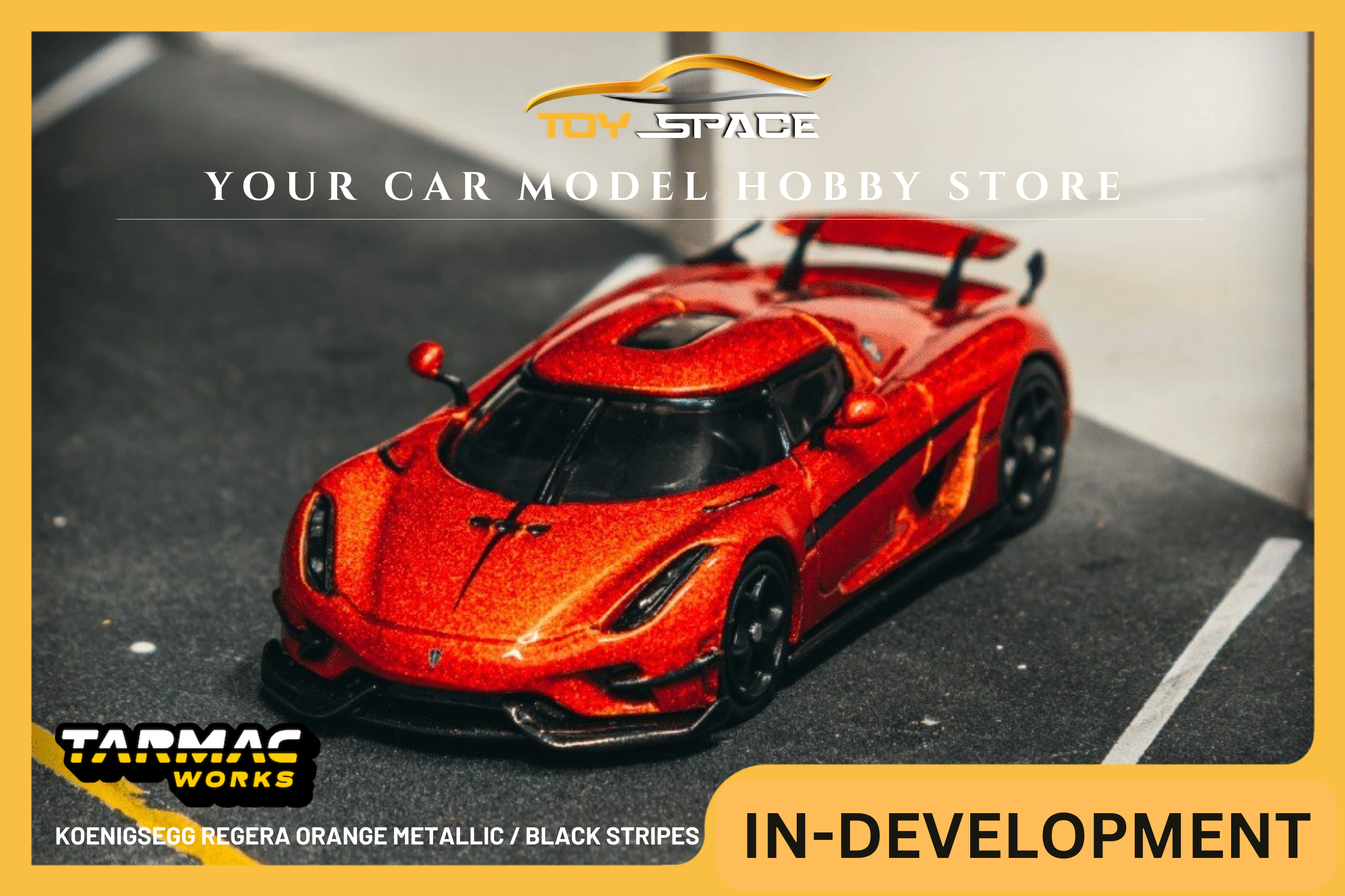 [TARMAC WORKS] 1:64 Koenigsegg Regera Orange Metallic / Black Stripes
