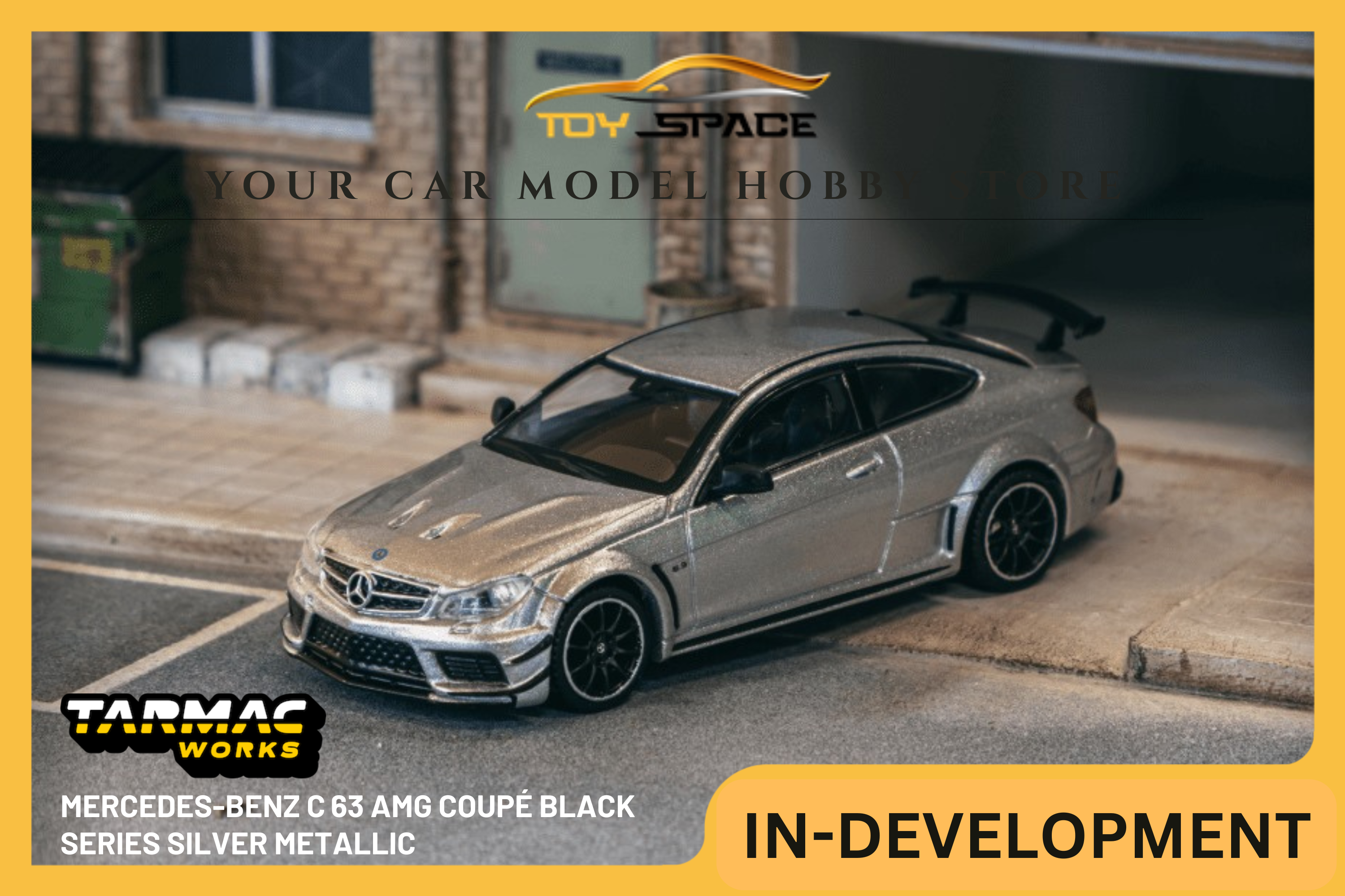 [TARMAC WORKS] 1:64 Mercedes-Benz C 63 AMG Coupé Black Series Silver Metallic - GLOBAL64