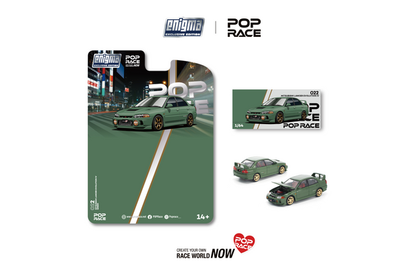 [POP RACE] 1:64 Mitsubishi Lancer Evolution IV Green