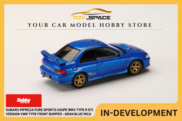 [HOBBY JAPAN] 1:64 Subaru Impreza Pure Sports Coupe WRX Type R STI Version VWR Type Front Bumper - Gran Blue Mica