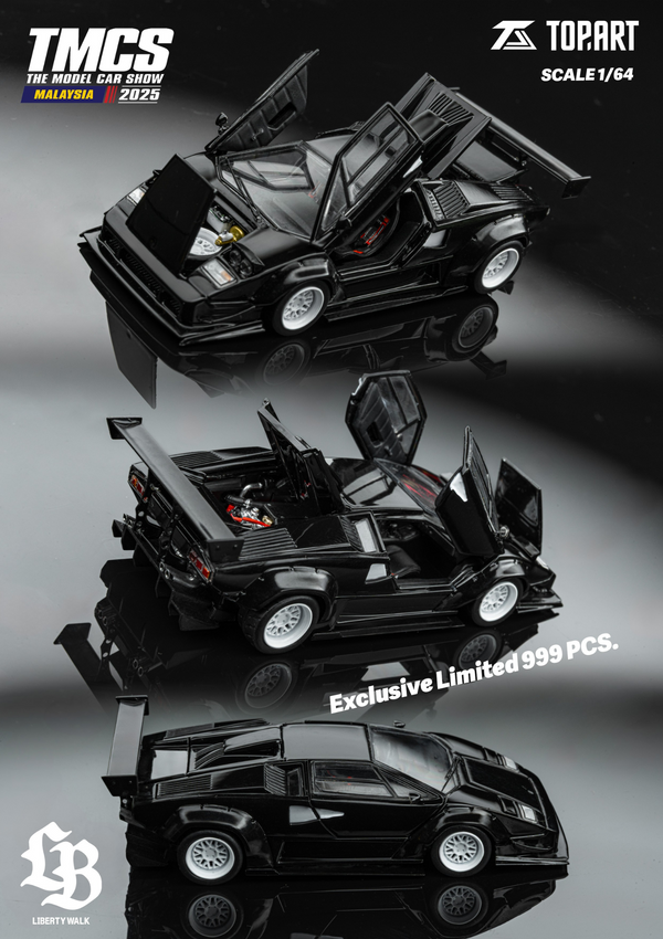 [TOPART] 1:64  LBWK Countach Pearl Black [TMCS Malaysia Limited Edition]