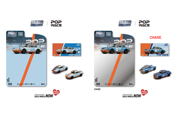 [POP RACE] 1:64 Singer Racing Orange/Blue #18 - Blister Packaging
