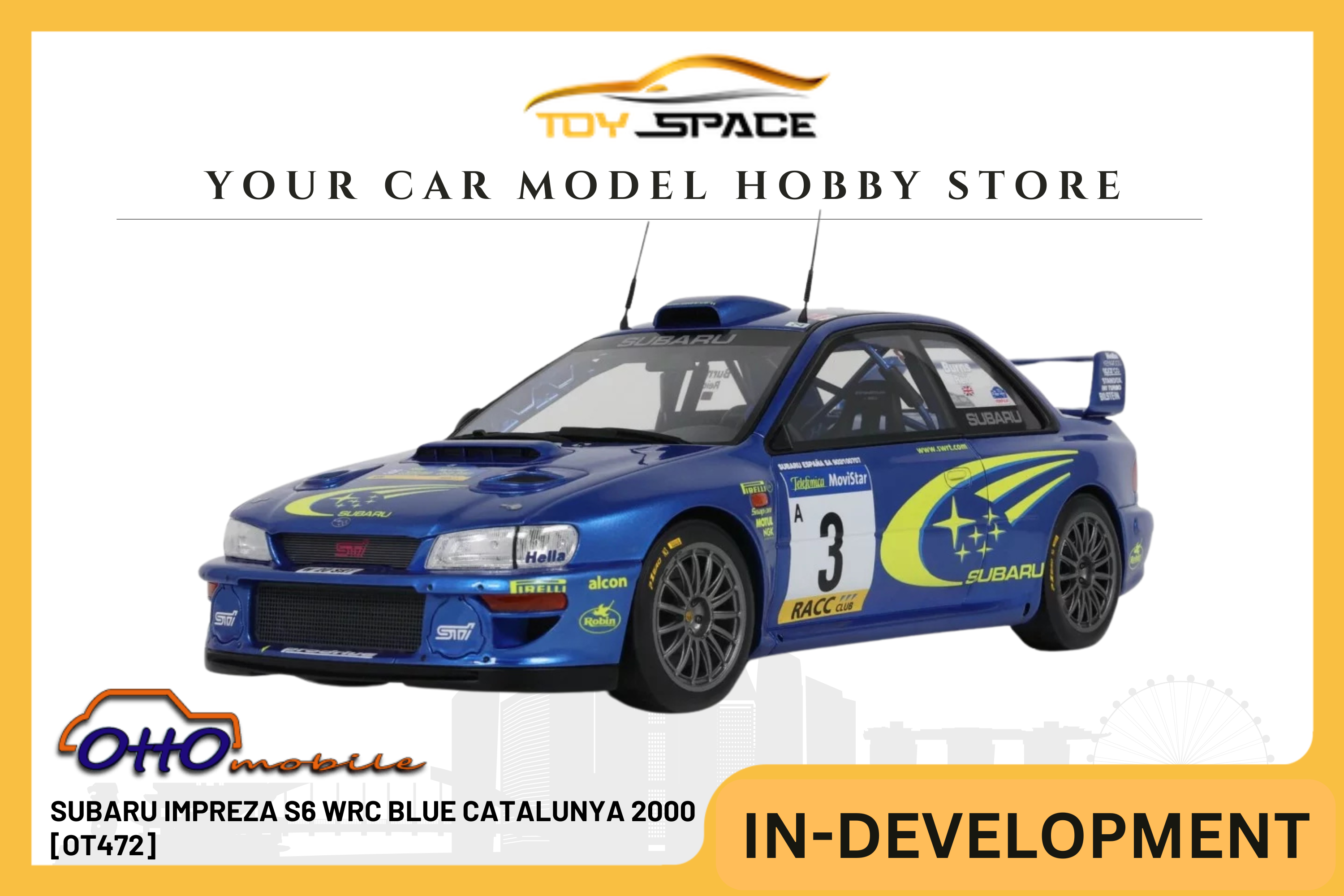 [OTTOMOBILE] 1:18 Subaru Impreza S6 WRC Blue Catalunya 2000 [OT472]