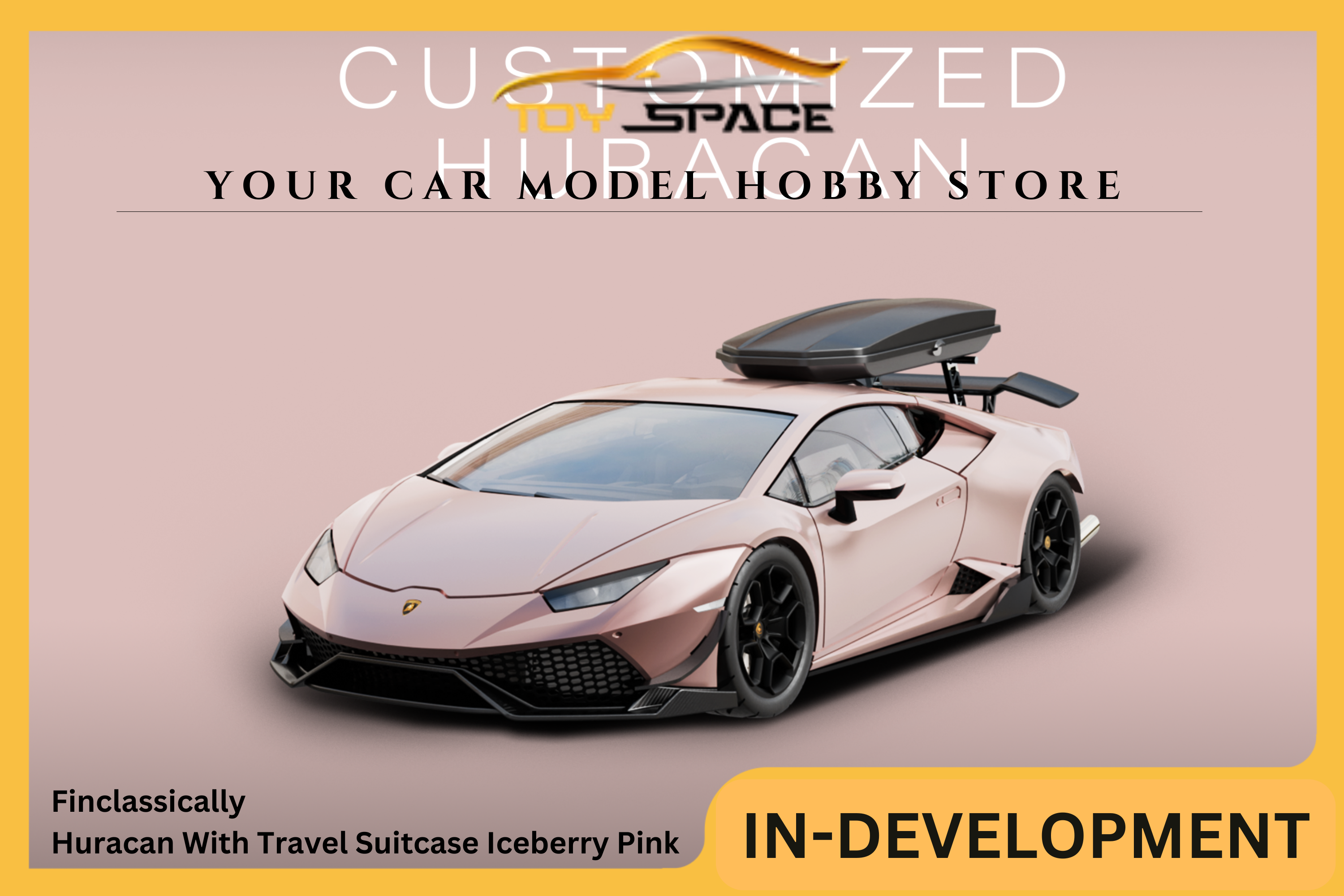 [FINCLASSICALLY] 1:64 Huracan With Travel Suitcase Iceberry Pink