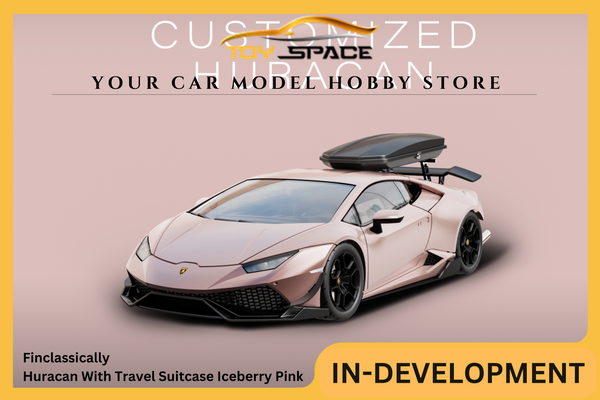 [FINCLASSICALLY] 1:64 Huracan With Travel Suitcase Iceberry Pink