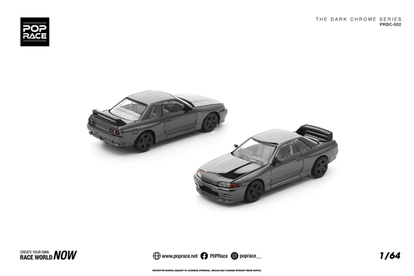 [POP RACE] 1:64 R32 GT-R Dark Chrome