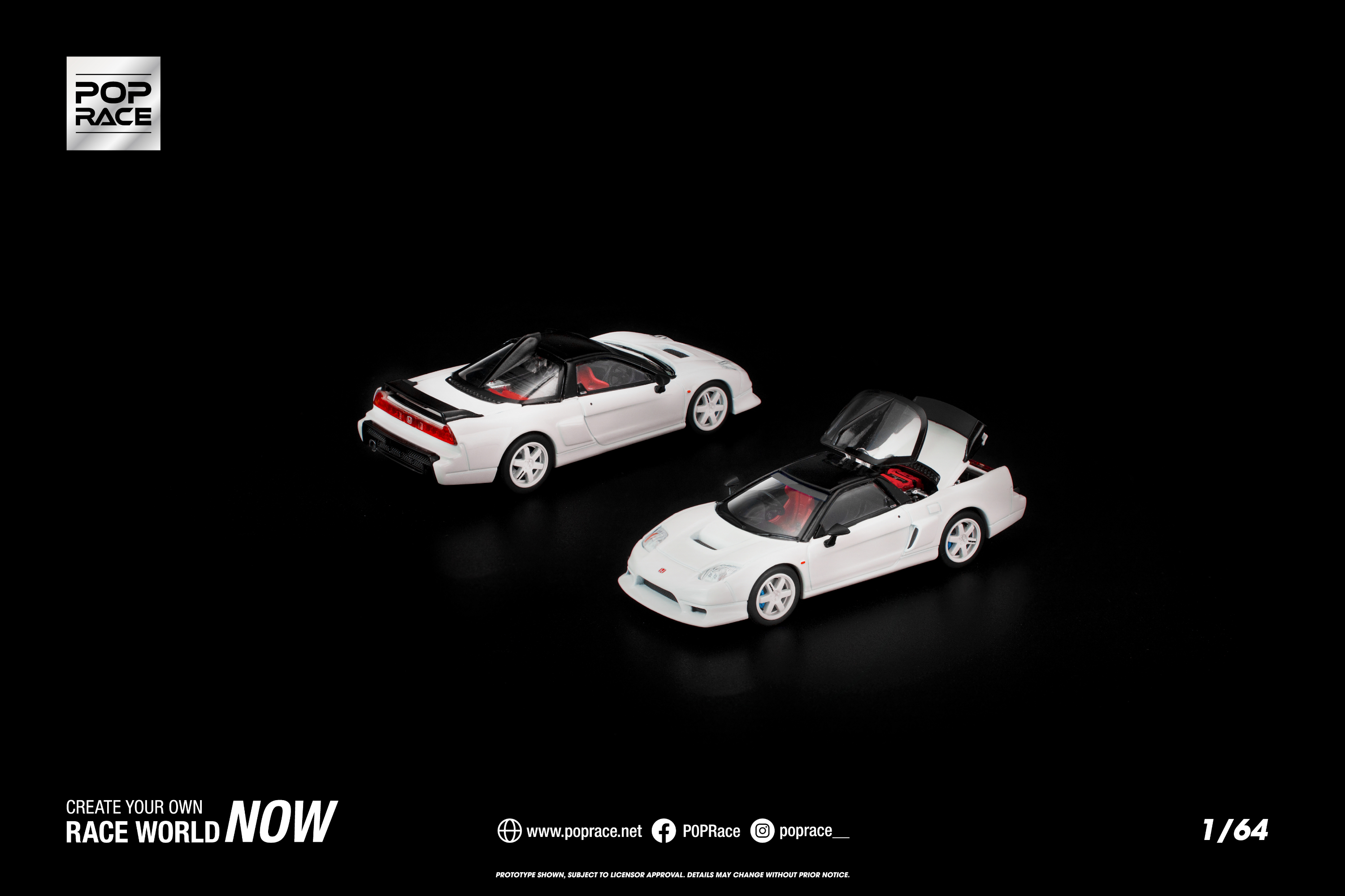 [POP RACE] 1:64 Honda NSX-R GT White