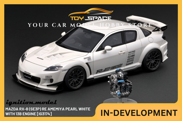 [IGNITION MODEL] 1:18 Mazda RX-8 (SE3P) RE Amemiya Pearl White With 13B Engine [IG3174]