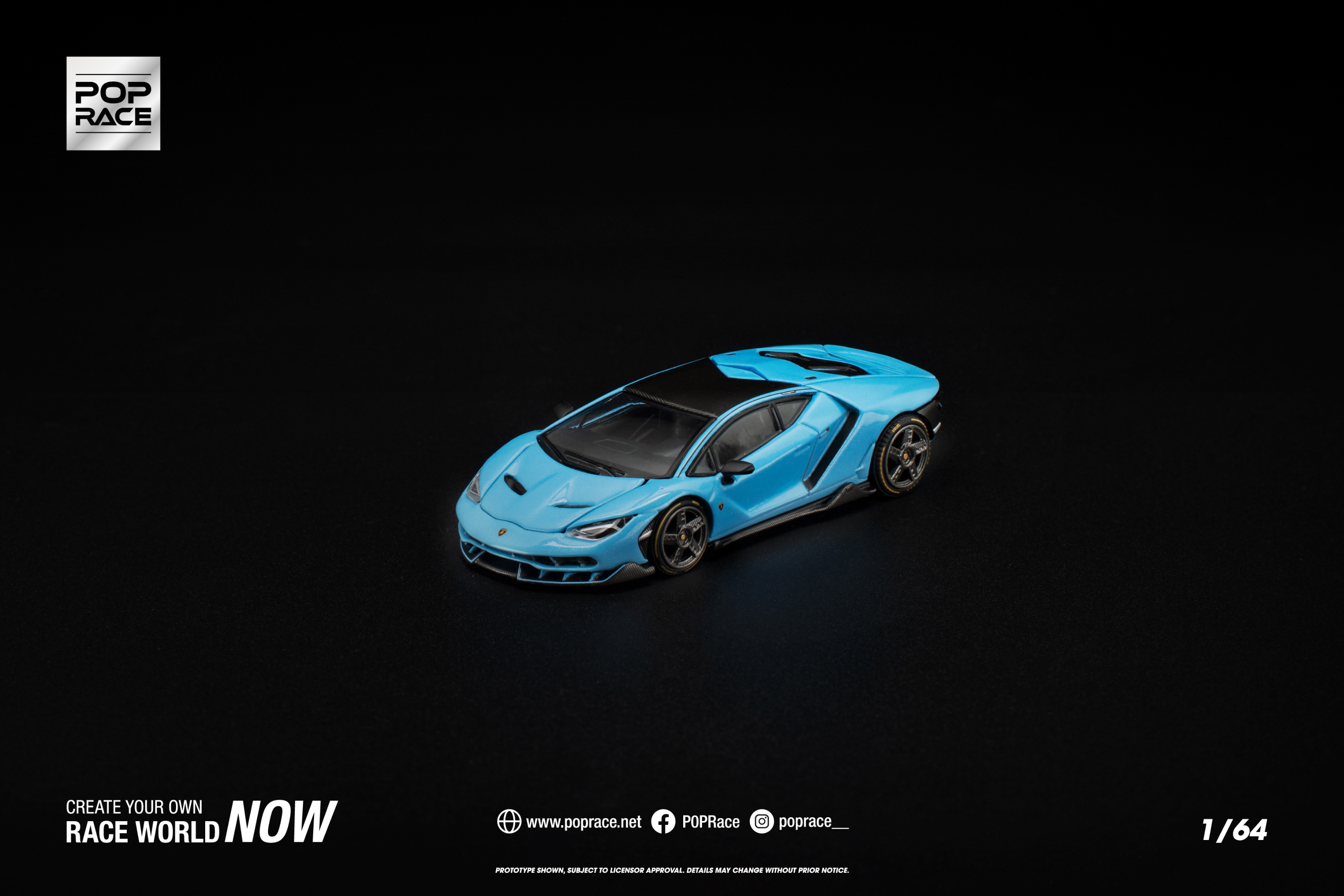 [POP RACE] 1:64 Lamborghini Centenario Blu Cepheusp