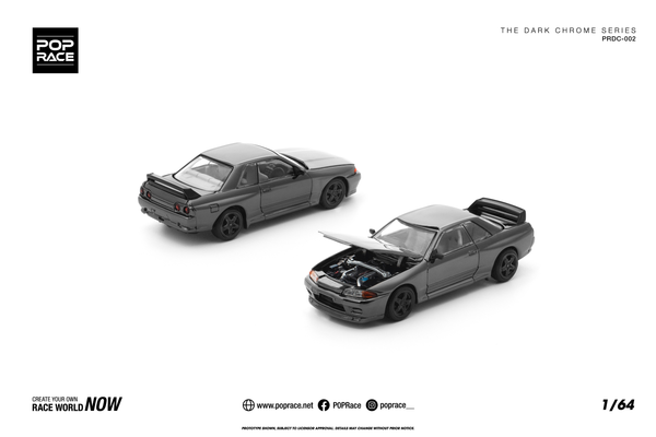 [POP RACE] 1:64 R32 GT-R Dark Chrome