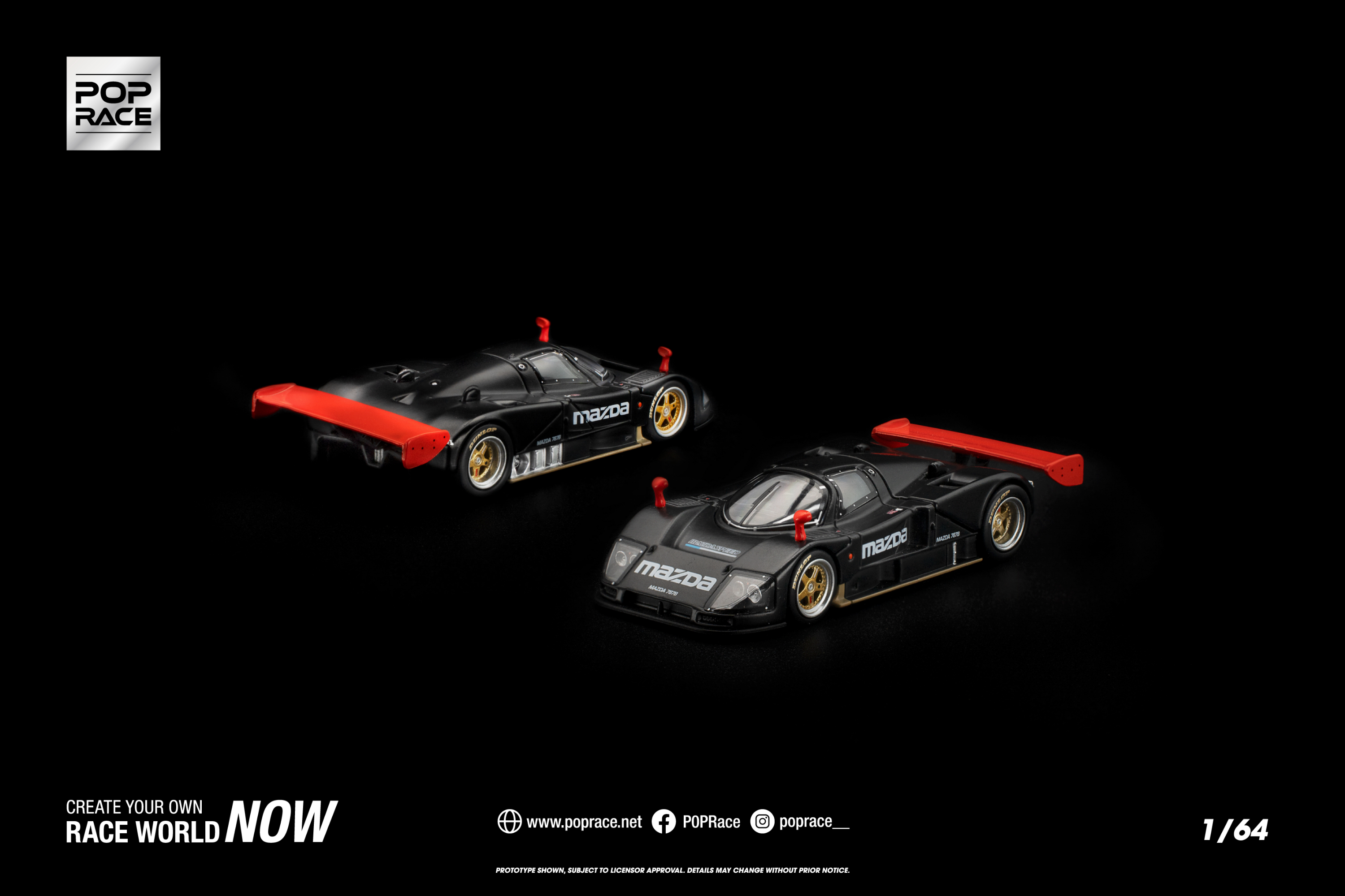 [POP RACE] 1:64 Mazda 787B 1991 Test Car - Toy Space Diecast Online Store Singapore