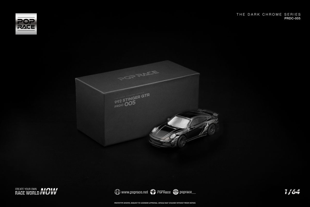 [POP RACE] 1:64 992 Stinger GTR Dark Chrome - Toy Space Diecast Online Store Singapore
