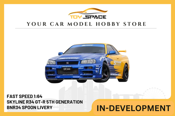 [FAST SPEED] 1:64 Skyline R34 GT-R 5th Generation BNR34 Spoon Livery