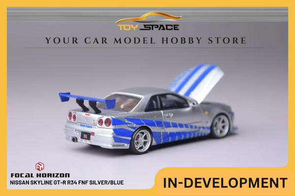 [FOCAL HORIZON] 1:64 Nissan Skyline GT-R R34 FNF Silver/Blue
