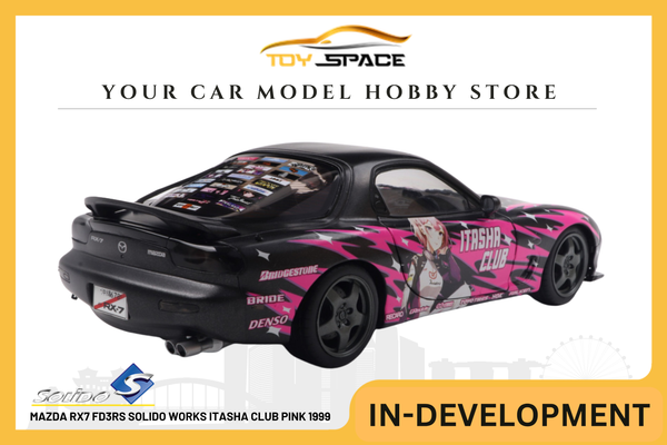 [SOLIDO] 1:18 Mazda RX7 FD3RS Solido Works Itasha Club Pink 1999