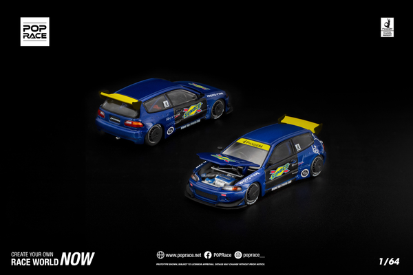 [POP RACE] 1:64 Pandem Civic EG6 Blue/Black
