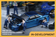 [TIME TOP] 1:64 Nissan GTR34 Full Carbon Chrome Blue - Toy Space Diecast Online Store Singapore