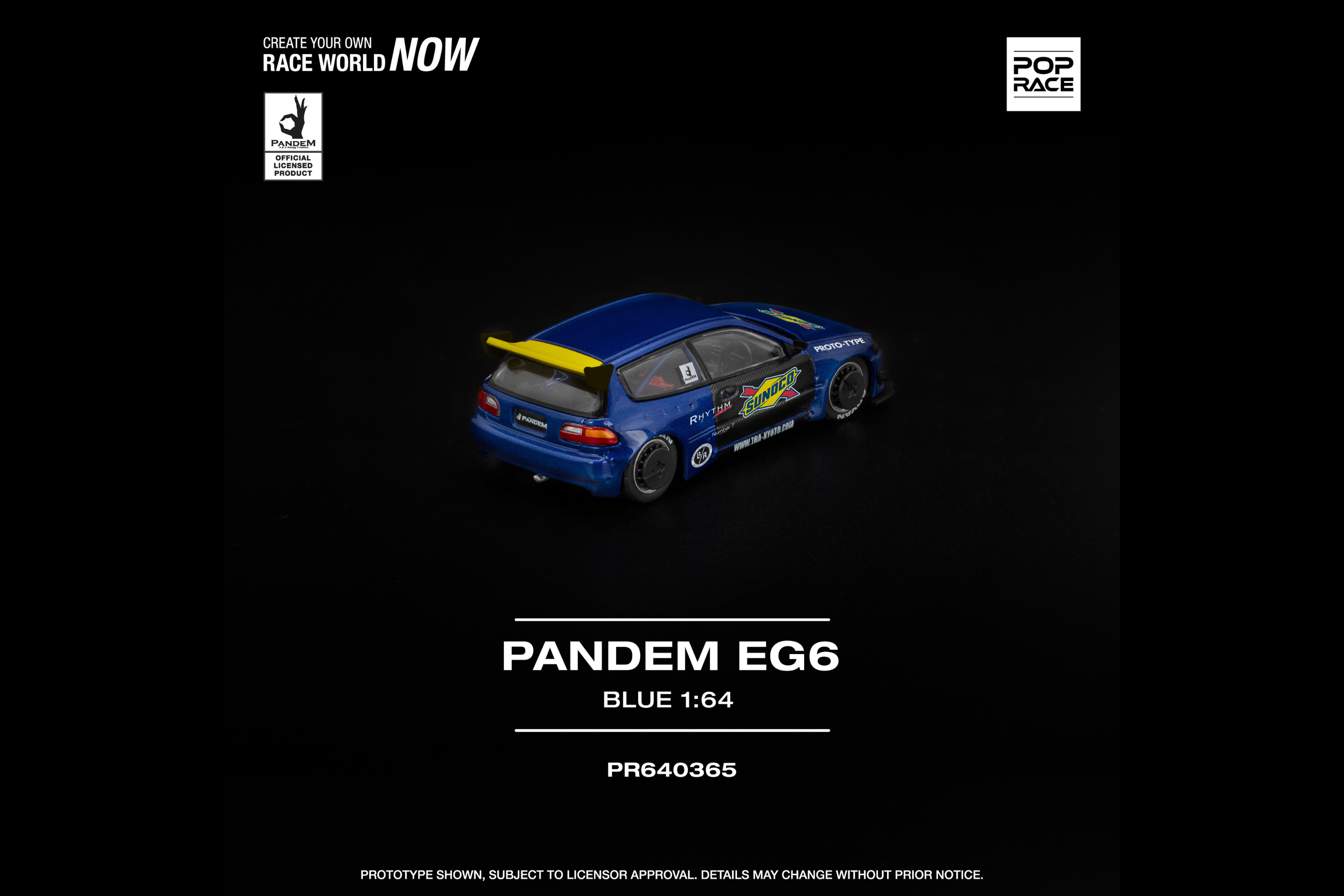 [POP RACE] 1:64 Pandem Civic EG6 Blue/Black