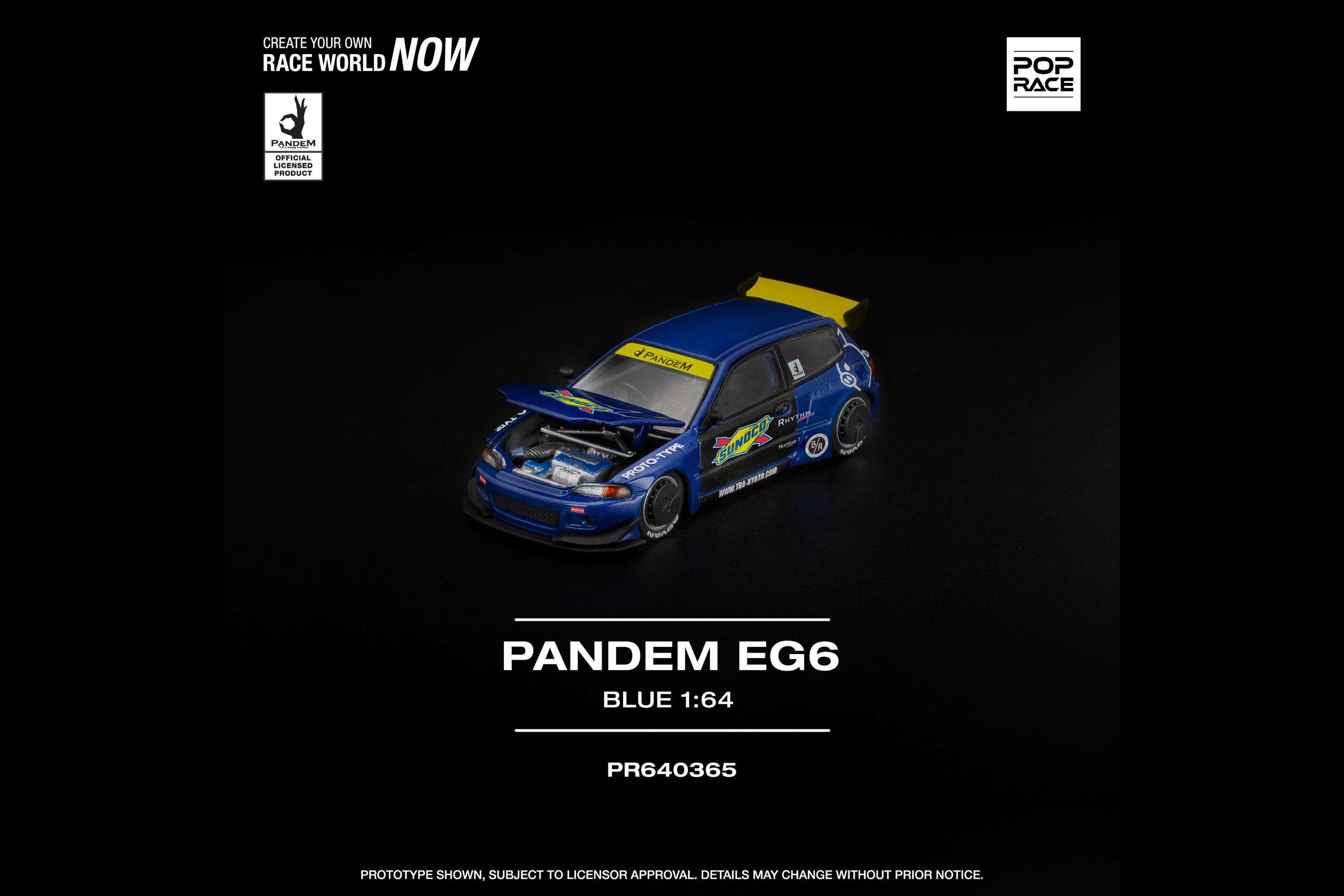 [POP RACE] 1:64 Pandem Civic EG6 Blue/Black