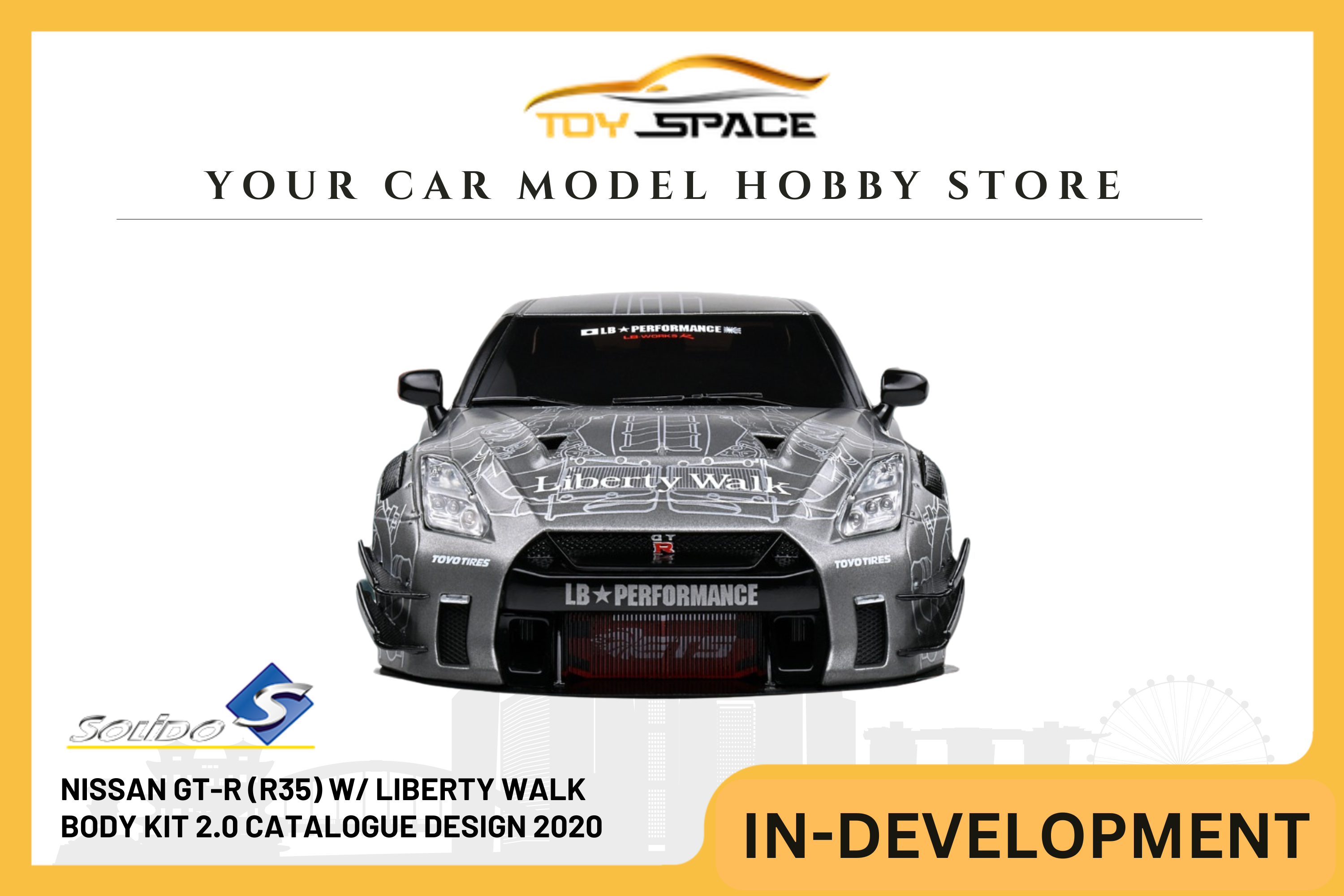 [SOLIDO] 1:18 Nissan GT-R (R35) W/ Liberty Walk Body Kit 2.0 Catalogue Design 2020