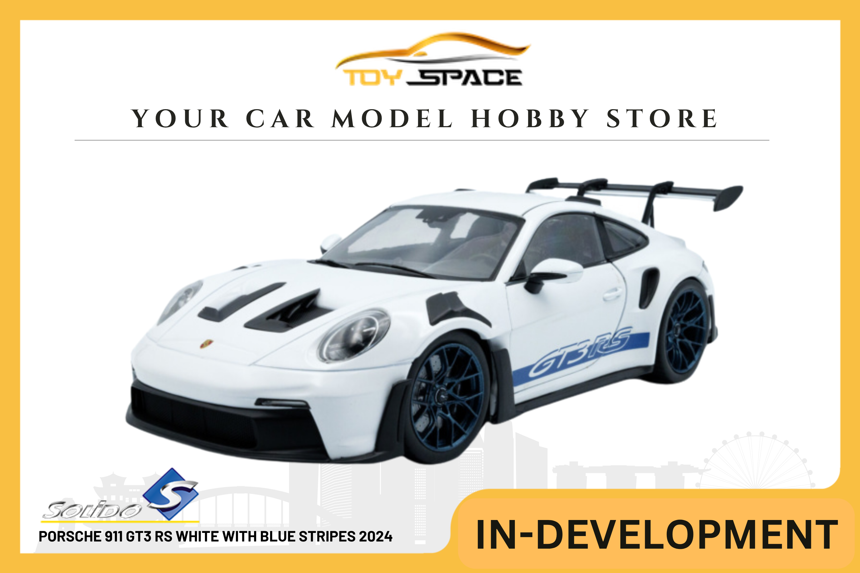 [SOLIDO] 1:18 Porsche 911 GT3 RS White With Blue Stripes 2024