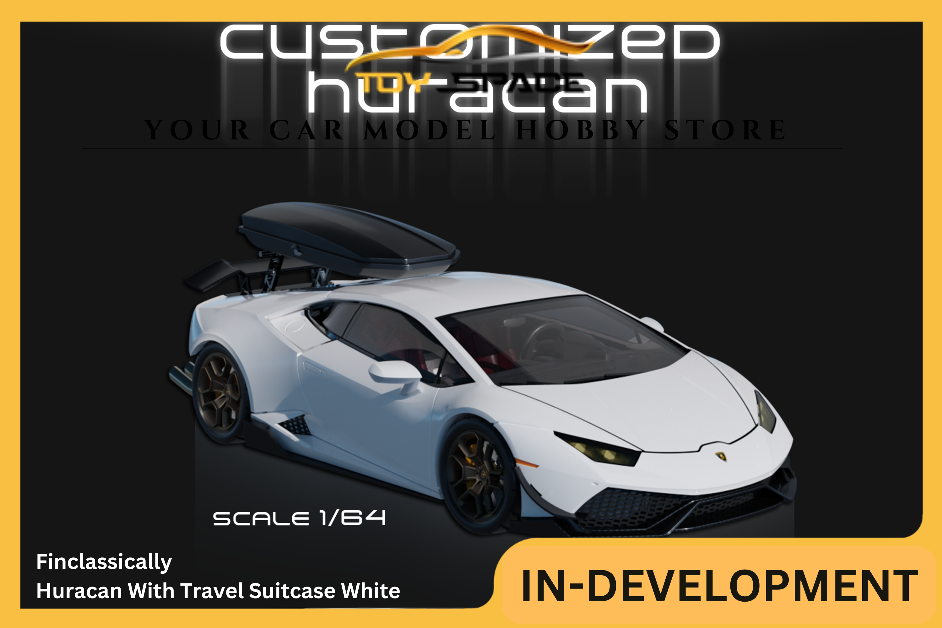 [FINCLASSICALLY] 1:64 Huracan With Travel Suitcase White