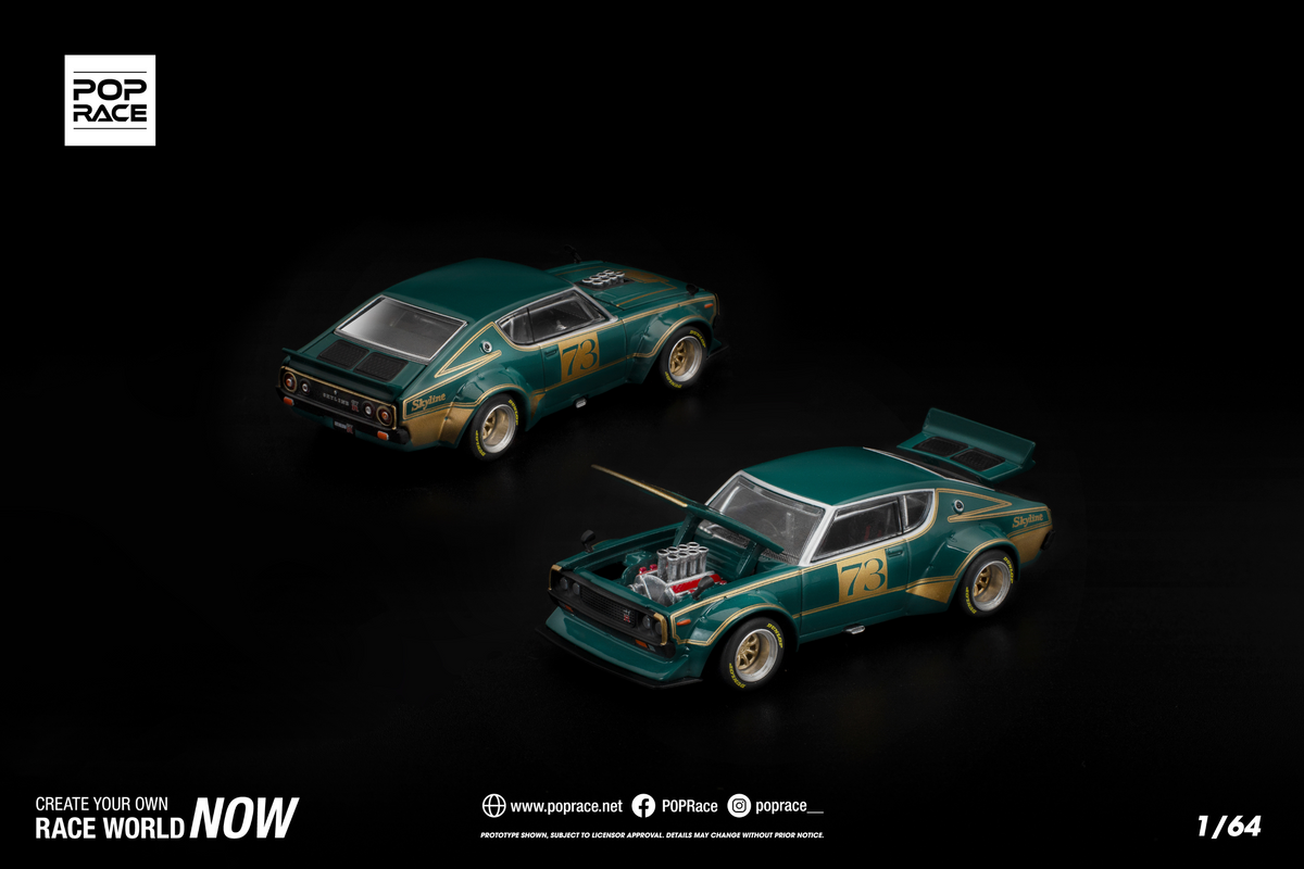 [POP RACE] 1:64 KPGC110 Kenmeri Racing #73 Green/Gold
