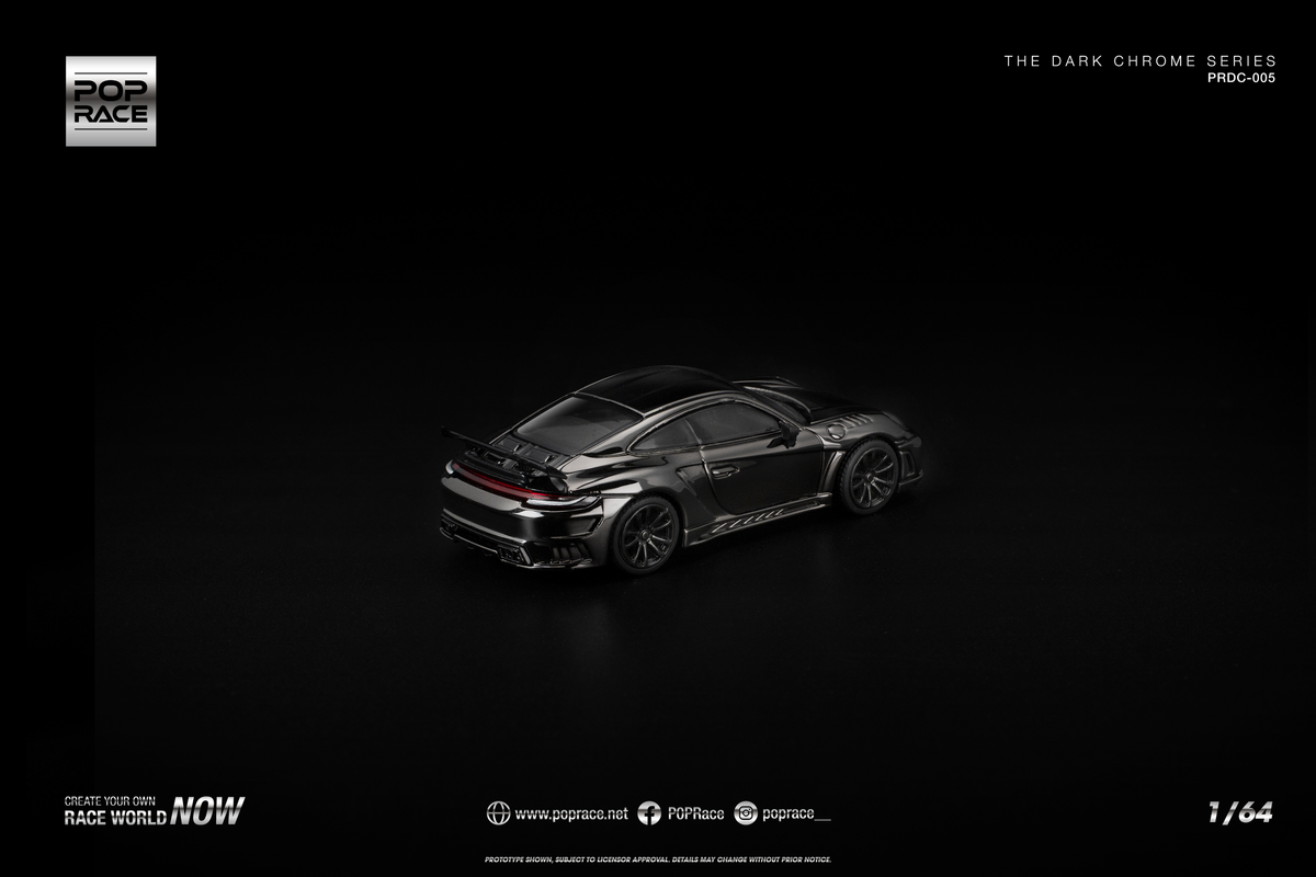 [POP RACE] 1:64 992 Stinger GTR Dark Chrome - Toy Space Diecast Online Store Singapore