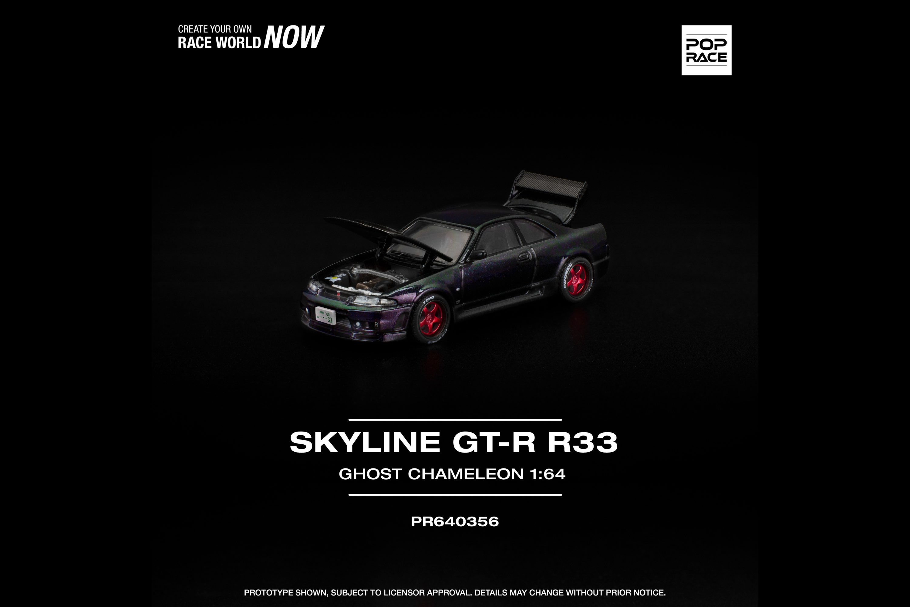 [POP RACE] 1:64 Skyline GT-R R33 Ghost Chameleon