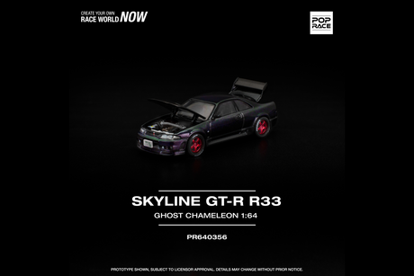 [POP RACE] 1:64 Skyline GT-R R33 Ghost Chameleon - Toy Space Diecast Online Store Singapore
