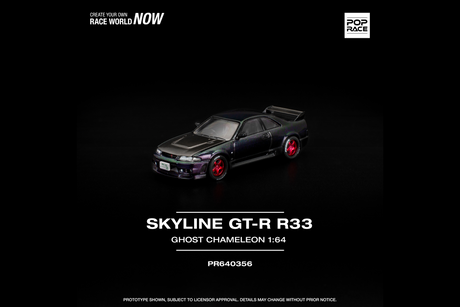 [POP RACE] 1:64 Skyline GT-R R33 Ghost Chameleon - Toy Space Diecast Online Store Singapore
