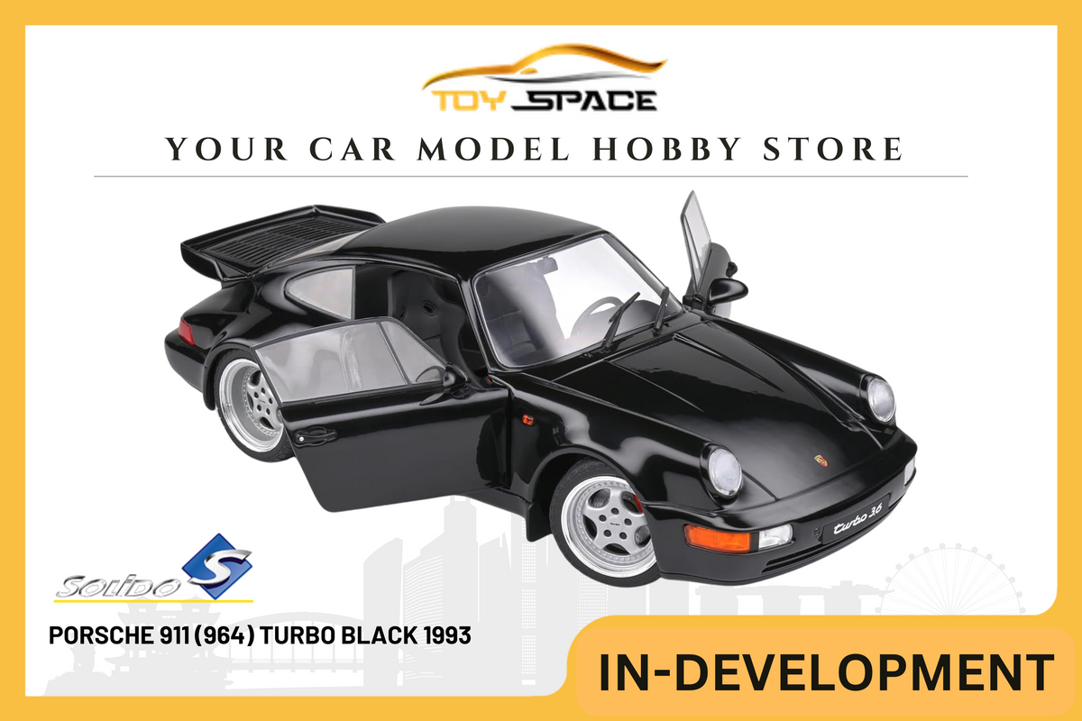 [SOLIDO] 1:18 Porsche 911 (964) Turbo Black 1993 - Toy Space Diecast Online Store Singapore
