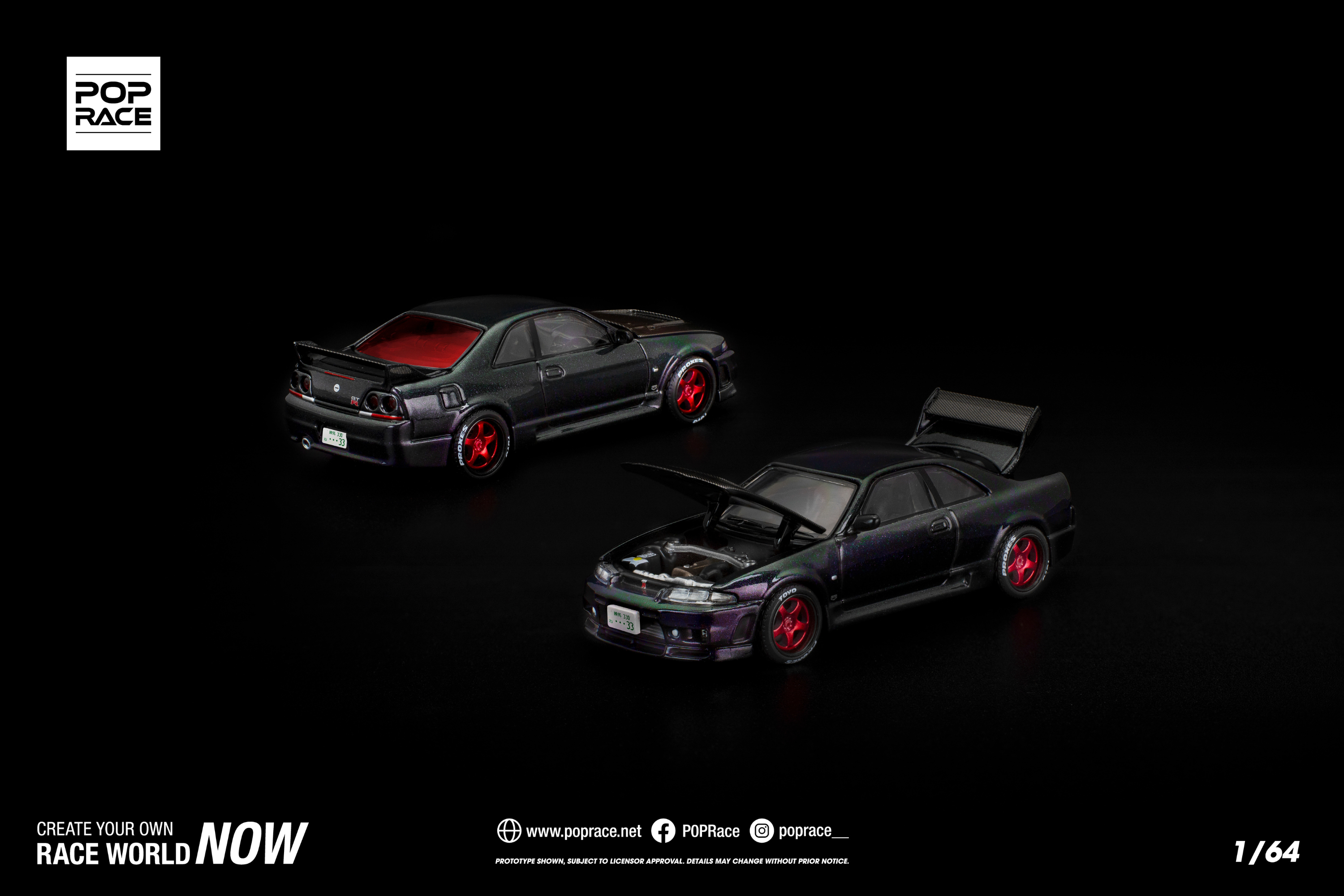 [POP RACE] 1:64 Skyline GT-R R33 Ghost Chameleon