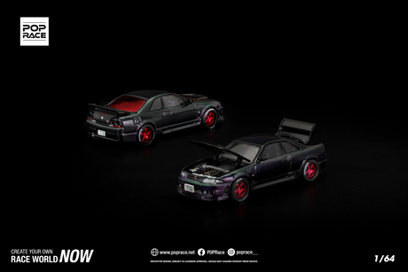 [POP RACE] 1:64 Skyline GT-R R33 Ghost Chameleon - Toy Space Diecast Online Store Singapore