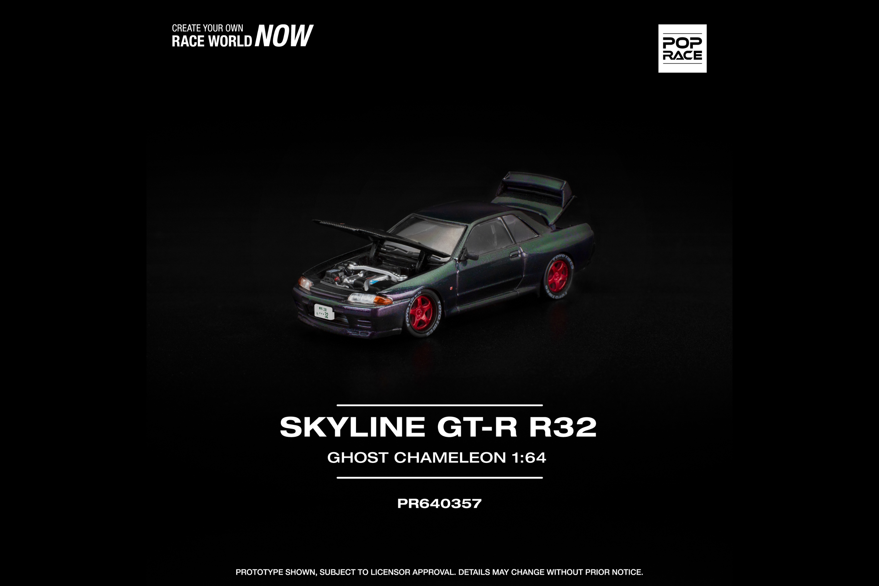 [POP RACE] 1:64 Skyline GT-R R32 Ghost Chameleon